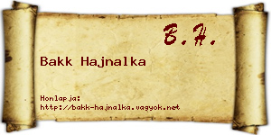 Bakk Hajnalka névjegykártya